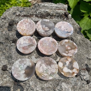 Sakura Flower Agate Bowl Mini, Cherry Blossom Agate Dish, Flower Agate Trinket Dish, Crystal Bowl, Home Decor, S, M, L