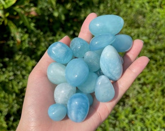 3PCS Aquamarine Tumble Stone, High Quality Tumbled Aquamarine, Crystal Tumble, Healing Crystal, Gift for Her, Pocket Stone