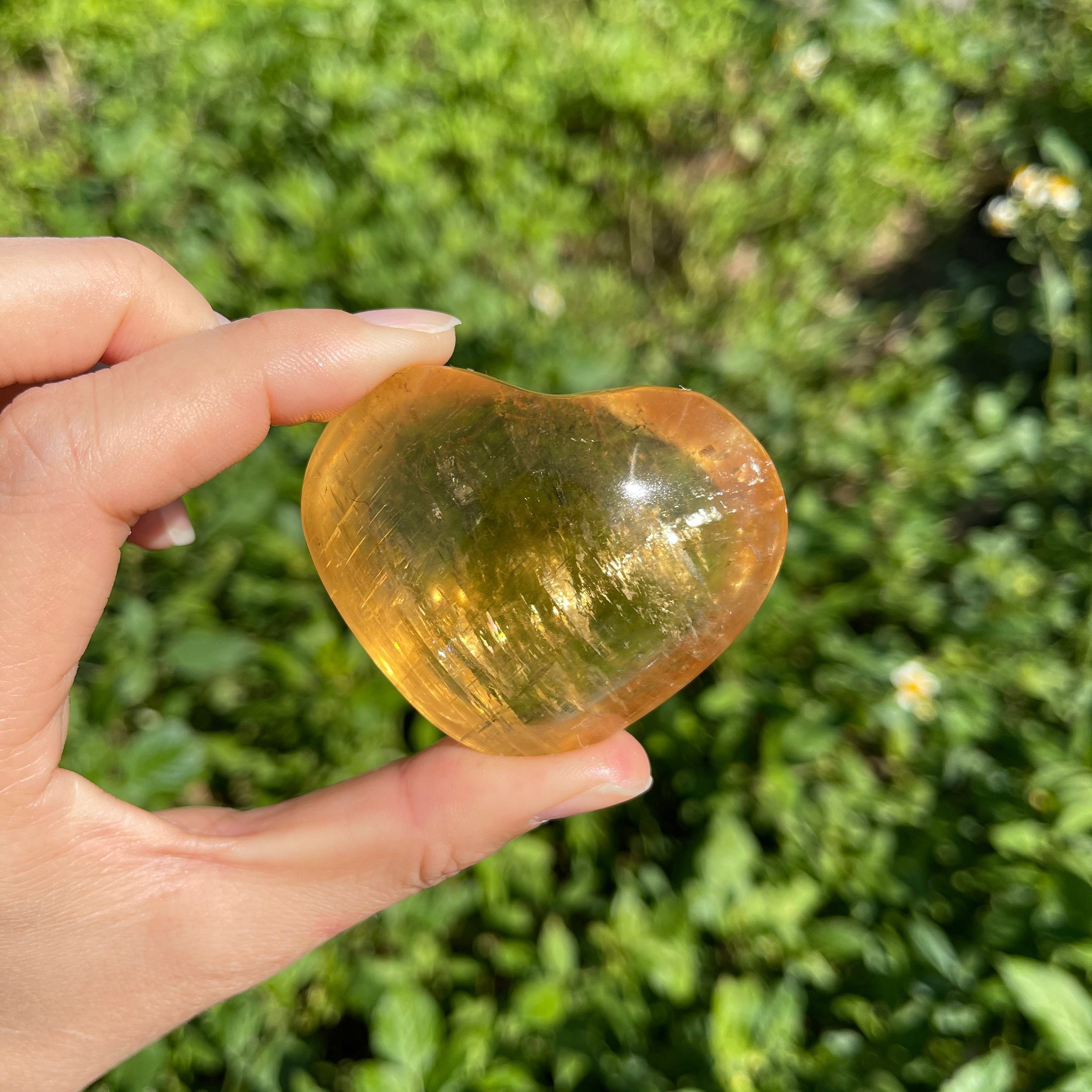 Rainbow Honey Calcite Heart, Pretty Calcite Crystal Heart Cluster, Healing Crystal, Crystal Gift, Gift for Her, Meditation