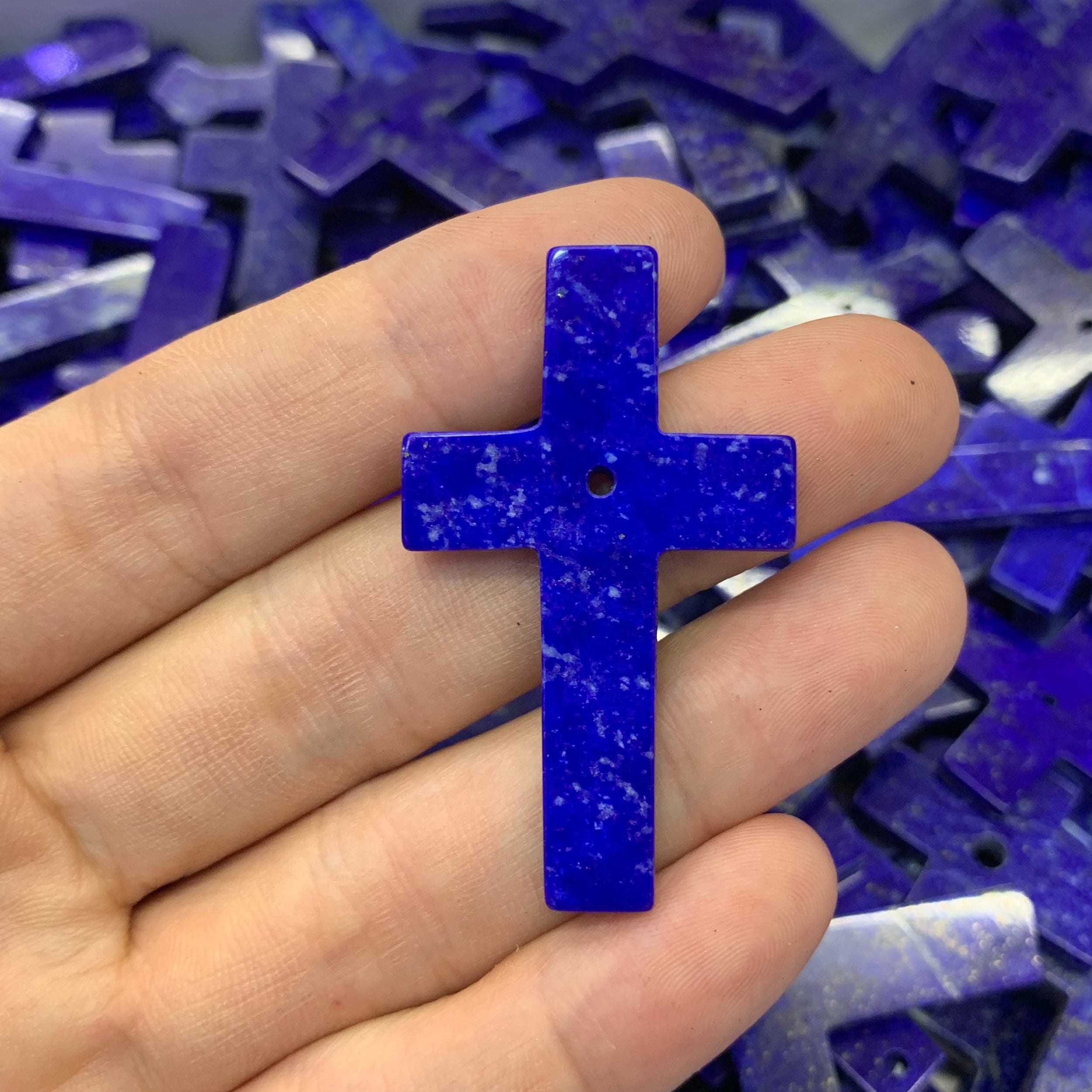 AAA Lapis Lazuli Cross With Hole, Lapis Lazuli Pendant