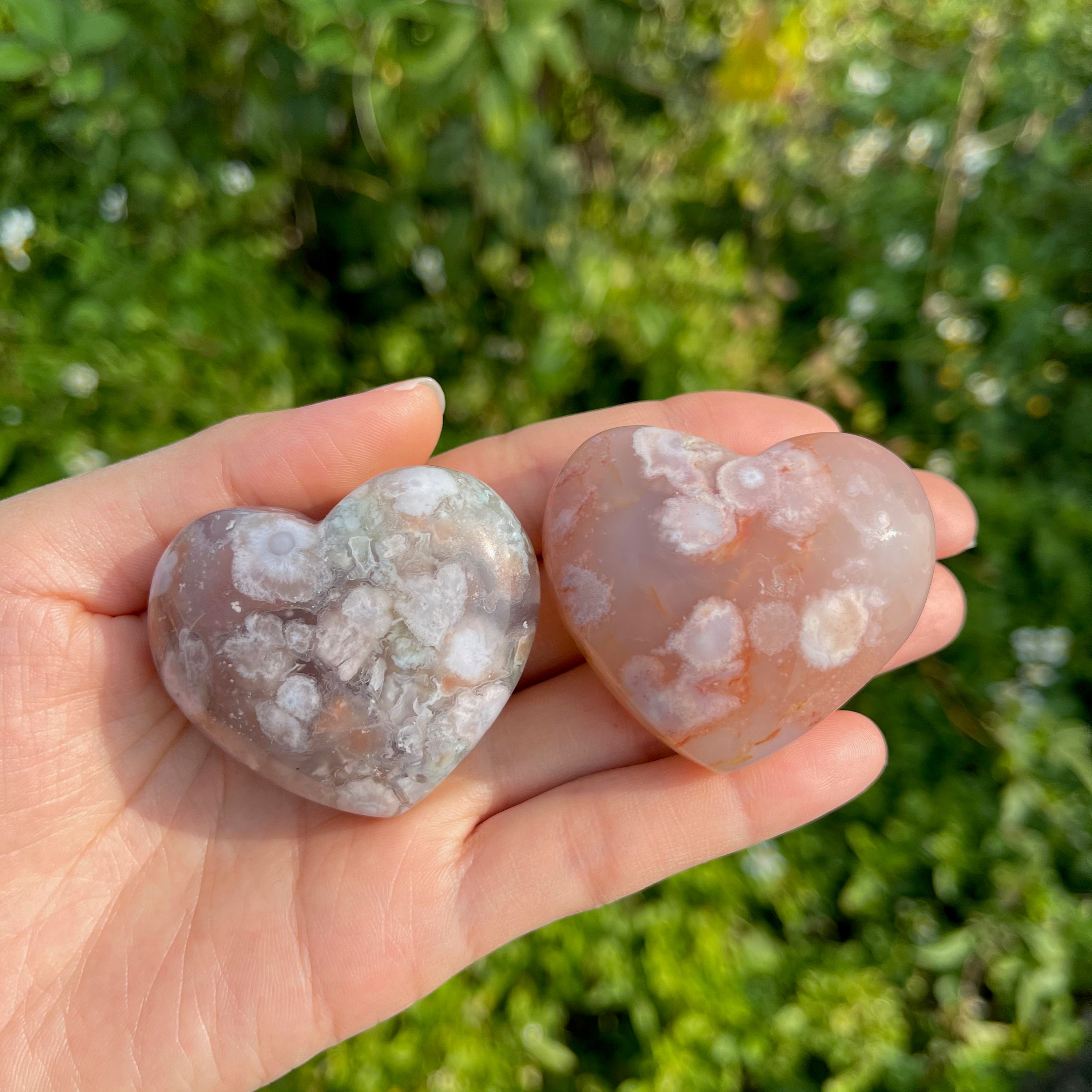 Flower Agate Heart Flower Agate Heart