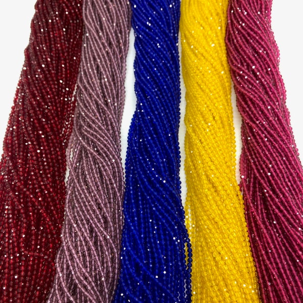 Multicolor Choices Spinel Beads, Semi Precious Beads for Jewelry Making, 2mm, 3mm Faceted Beads, Gemstone Beads