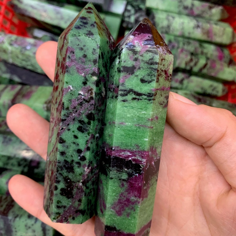 Natural Ruby Zoisite Tower Crystal Quartz Tower Crystal Etsy