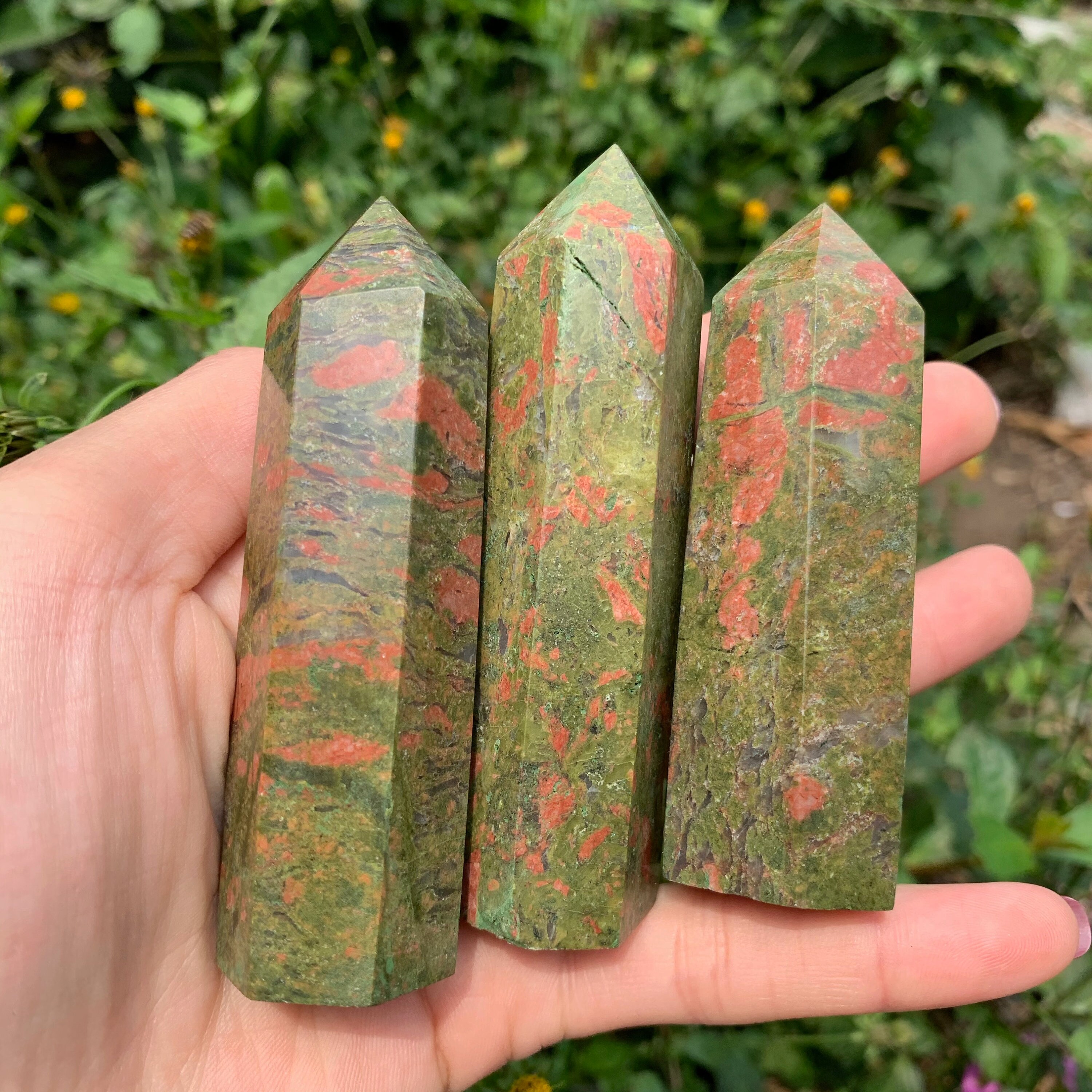 Unakite Tower Unakite Point Gemstone Tower Healing Crystal Etsy