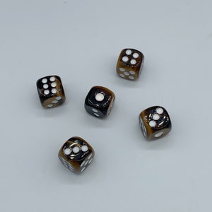 5pcs per Set Natural Tiger Eye Dice, Gemstone Dice Pendant, Magic Dice, Gift for Friends, Lucky Dice