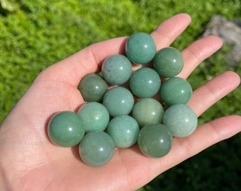 3PCS Mini Green Aventurine Sphere, 20mm Crystal Sphere, Gemstone Sphere, Meditation Sphere, Chakra Crystal, Healing Crystal