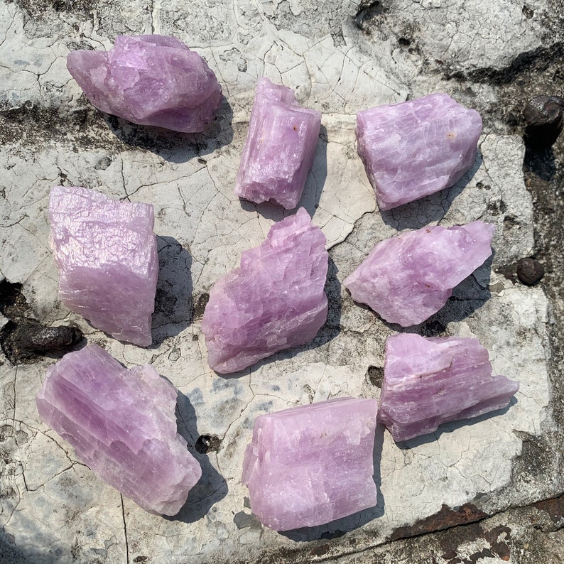 Kunzite Rough Crystals, Raw Kunzite Crystal, Natural Rough Crystals, Healing Crystals, Chakra Crystals, Kunzite Specimen image 5