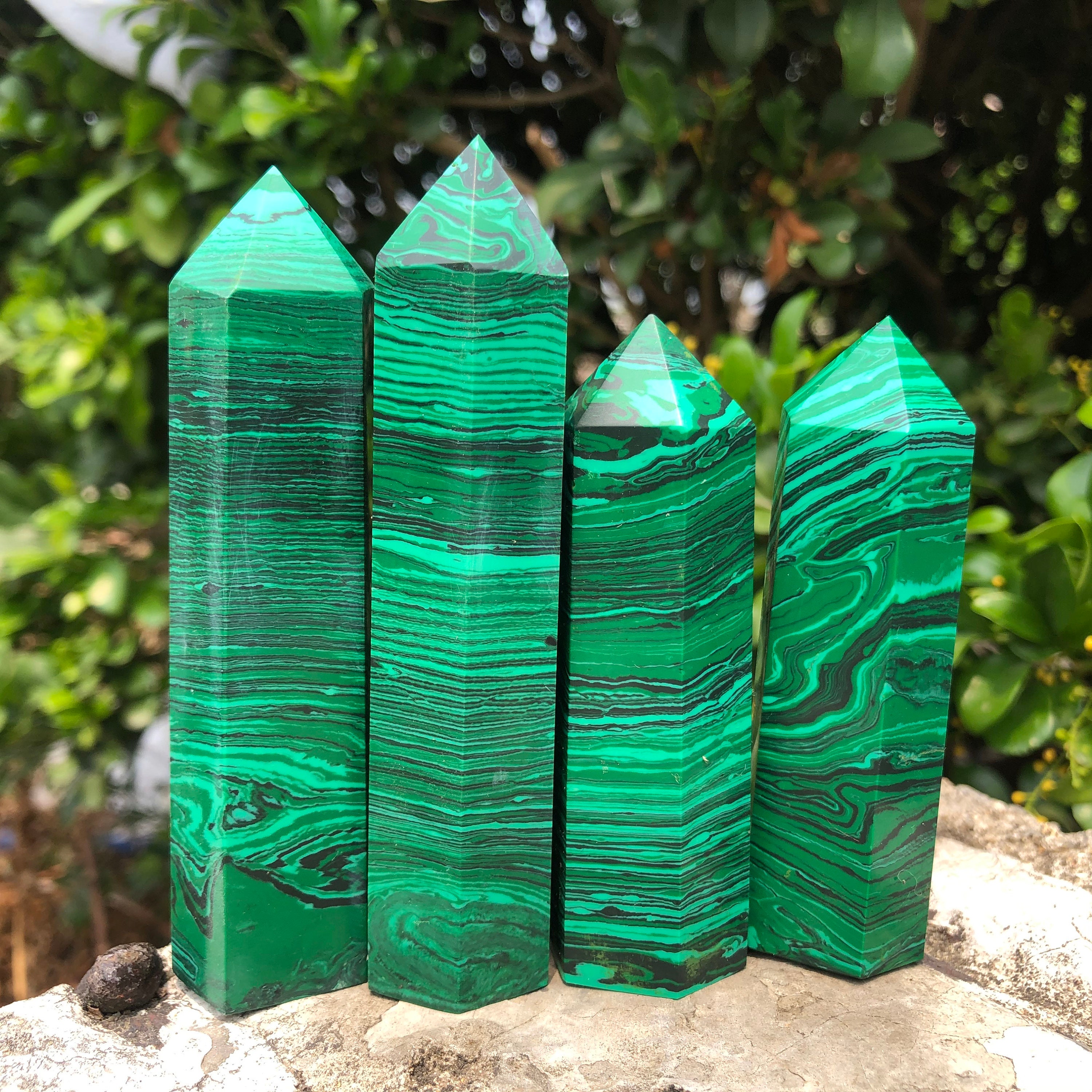 Malachite Tower Malachite Point Manmade Crystal Collection Etsy