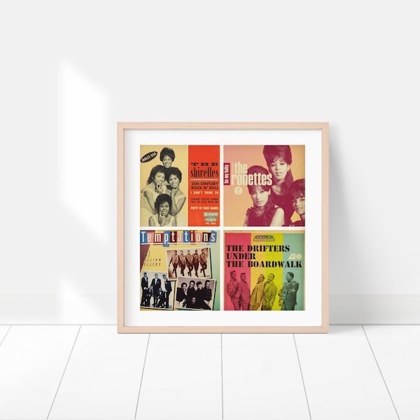 Cartel de Motown de la década de 1960 / Arte de portadas de álbumes de Motown / Cartel de álbumes de música