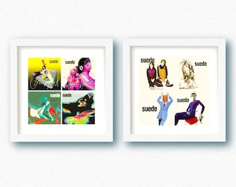 Set of 2 Prints / Suede Music Prints / 2 Poster Bundle / Suede Posters - Wall Art Illustration