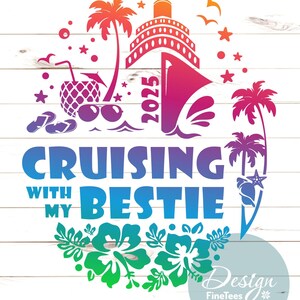 Kreuzen mit meiner Bestie Png, svg | Girls Cruise Shirt Druck | Vektor, Laser CNC, bedruckbar, Sublimationstransfer | Scherenschnitt, Cricut, Cameo