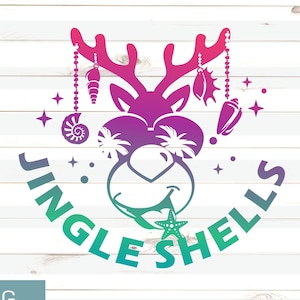 Jingle Muscheln Png, Frohe Weihnachten Espng, Rudolph Regentier Png, Weihnachten Png für Sublimattransfer, SVG-Dateien für Cricut, CNC, Instant Download