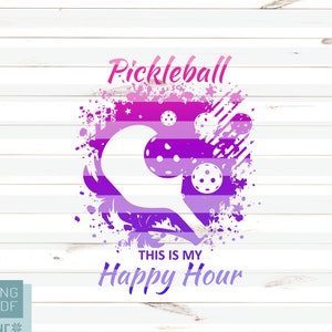 Pickleball Png, This Is My Happy Hour, Pickleball Shirt Print, sublimeren transfer, afdrukbare pdf, opstrijkbaar logo, silhouet, Cricut, Studio