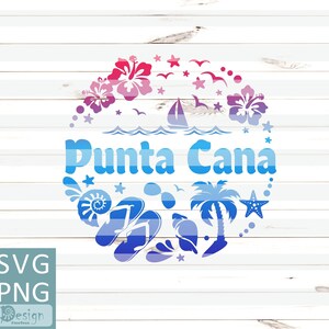 Punta Cana strandontwerp, tropische vakantie SVG, PNG-bestand knippen