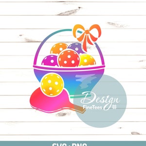Pickleball Pâques panier Png, Svg | Conception de cartes de vœux | Fichiers numériques pour la découpe, l'impression, la sublimation, la gravure, la presse | CNC, Cricut