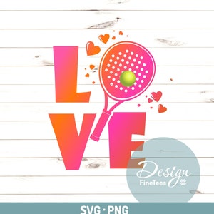 Paddle tennis liefde Png, Svg, Padel svg, Valentijnsdag, Vector, Gebruik het voor Knippen, Afdrukken, Sublimatie, Graveren, Borduren, Persen, CNC