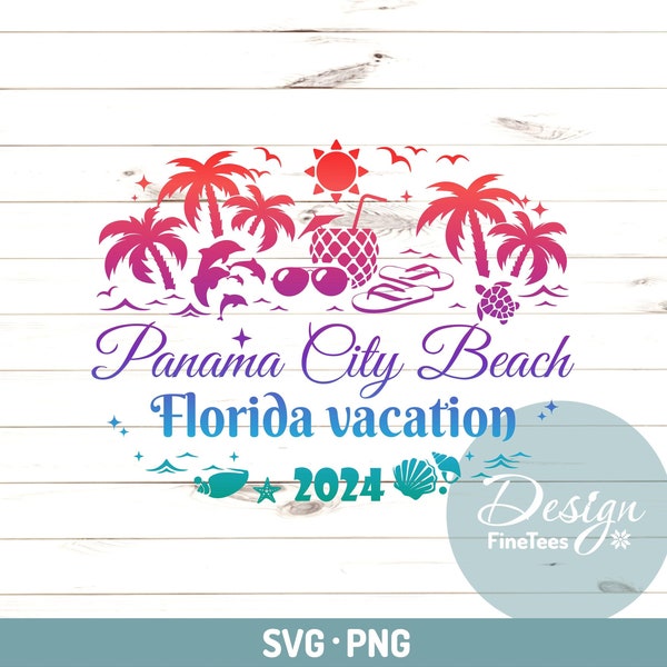 Panama City Beach 2024 Png Svg files, Family vacation 2024 t-shirt press on files, Florida Vector, Sublimation, Iron on, Cut file, Cricut