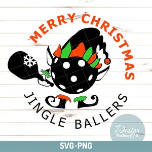 Grappige elf spelen Pickleball svg png-bestanden, sublimatieoverdracht, hoge resolutie, graveerbaar, afdrukbaar, CNC-machine, kerst DIY-project