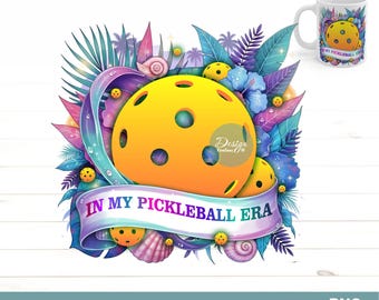 In My Pickleball Era | Tropical Pickleball Shirt PNG | Hibiscus Design | Vibrant Sublimation Transfer | Instant Download