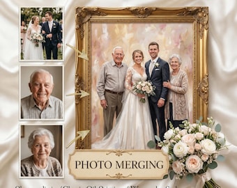 Add Loved One to Wedding Photo, Custom Photo Merge, Wedding Gift, Bridal Portrait Edit (Digital File)