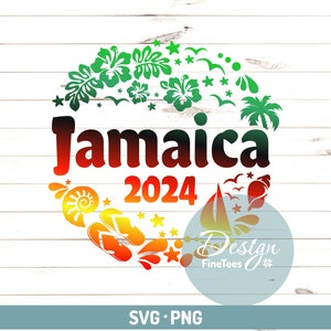 Jamaica 2024 Png, Svg digital files, Family Island vacation 2024, Tropical Islands, Vector Cut File, Sublimation, Silhouette, Cricut, Studio