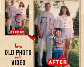 Custom Photo to Animated Video | Turn Still Picture into Short Movie | AI Animation | Digital Keepsake Gift | Old Memories Brought to Life