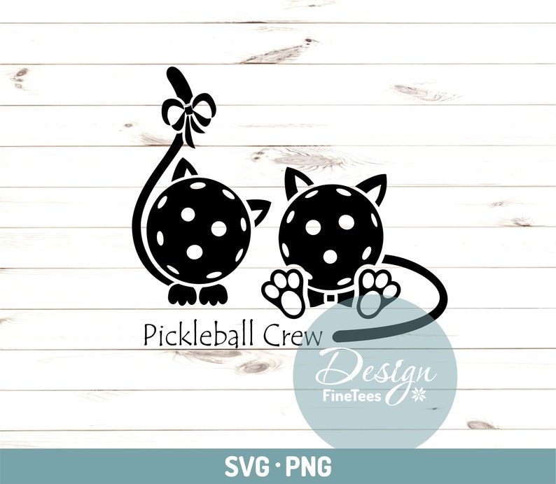 Pickleball Crew Shirt Logo Pickleball Cats Svg Png Digital Etsy