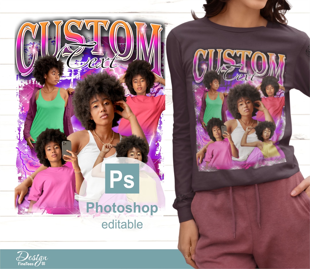 90s Bootleg T Shirt Template PSD File, Psd Tshirt Design 90s Bootleg T Shirt Template PSD File, Psd Tshirt Design