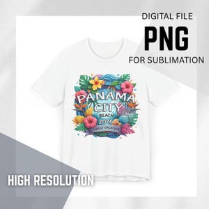 Panama City Beach 2026 Png, Family Matching Shirt File, Vacation 2026 Print, Sublimation Transfer, Ready to Press, Summer Travel Graphic image 3