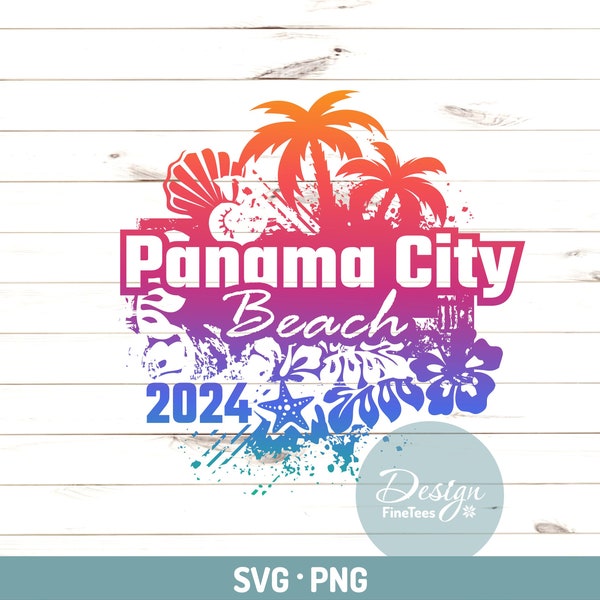 Panama City Beach 2024 Png Svg | T-shirt files | Island vacation | Prinable, Sublimate transfer, Press on | Cricut, Studio, Laser CNC