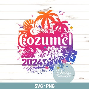 Cazumel 2024 Png, Svg | Vacation 2024 | Shirt design | Tropical Vacation press on | Sublimation transfer | Laser CNC| Mexico gift