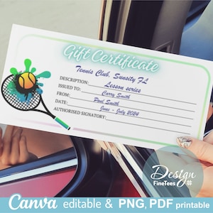Image 6 for Tennis Gift Certificate Template