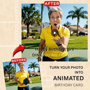 Custom Animated Birthday Card from Your Photo | Funny Birthday Movie Gift for Grandma | Animated Digital Greeting