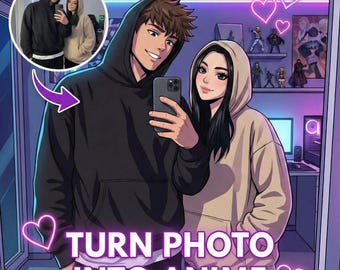 Custom Anime Portrait | Personalized Manga Art Gift (Digital Download)