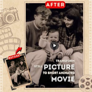 AI Photo Animation from Your Photo | Emotional Video Gift for Parents | Digital Keepsake to Bring Old Memories to Life
