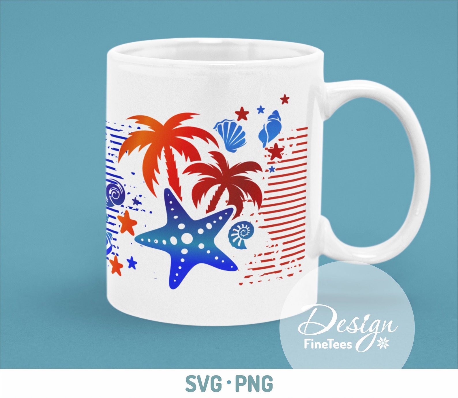 Patriotic USA Flag SVG USA Palm Tree Png 4th of July Etsy