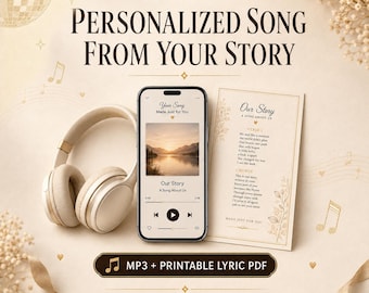 Personalized Song from Your Story, Custom Lyrics & Vocals, Any Language – MP3 + Lyric PDF (Digital Download)
