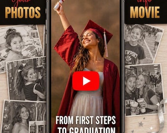 Custom Graduation Video Tribute | Class of 2026 Then & Now Slideshow (Digital)