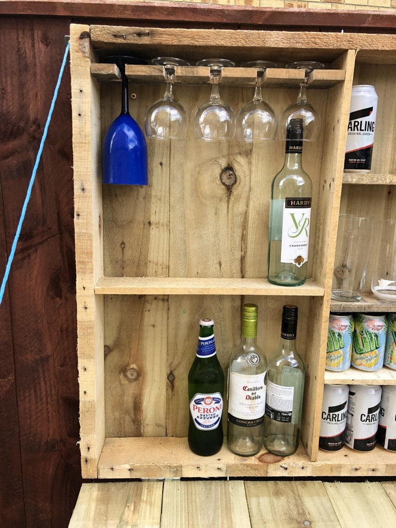 Rustic wood garden drop down bar made with new wood. Etsy