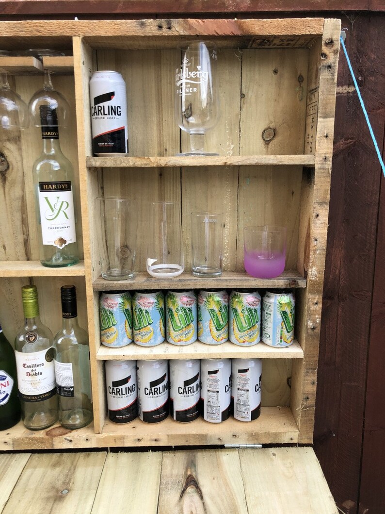 Rustic wood garden drop down bar made with new wood. Etsy
