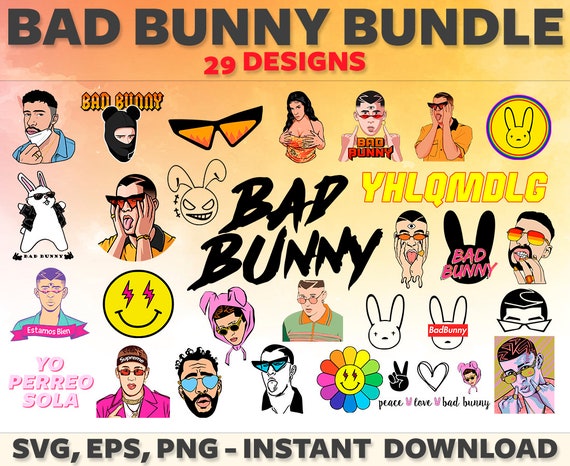 Download Bad Bunny SVG Bundle 29 Designs Bad Bunny Logo Vector Yo ...