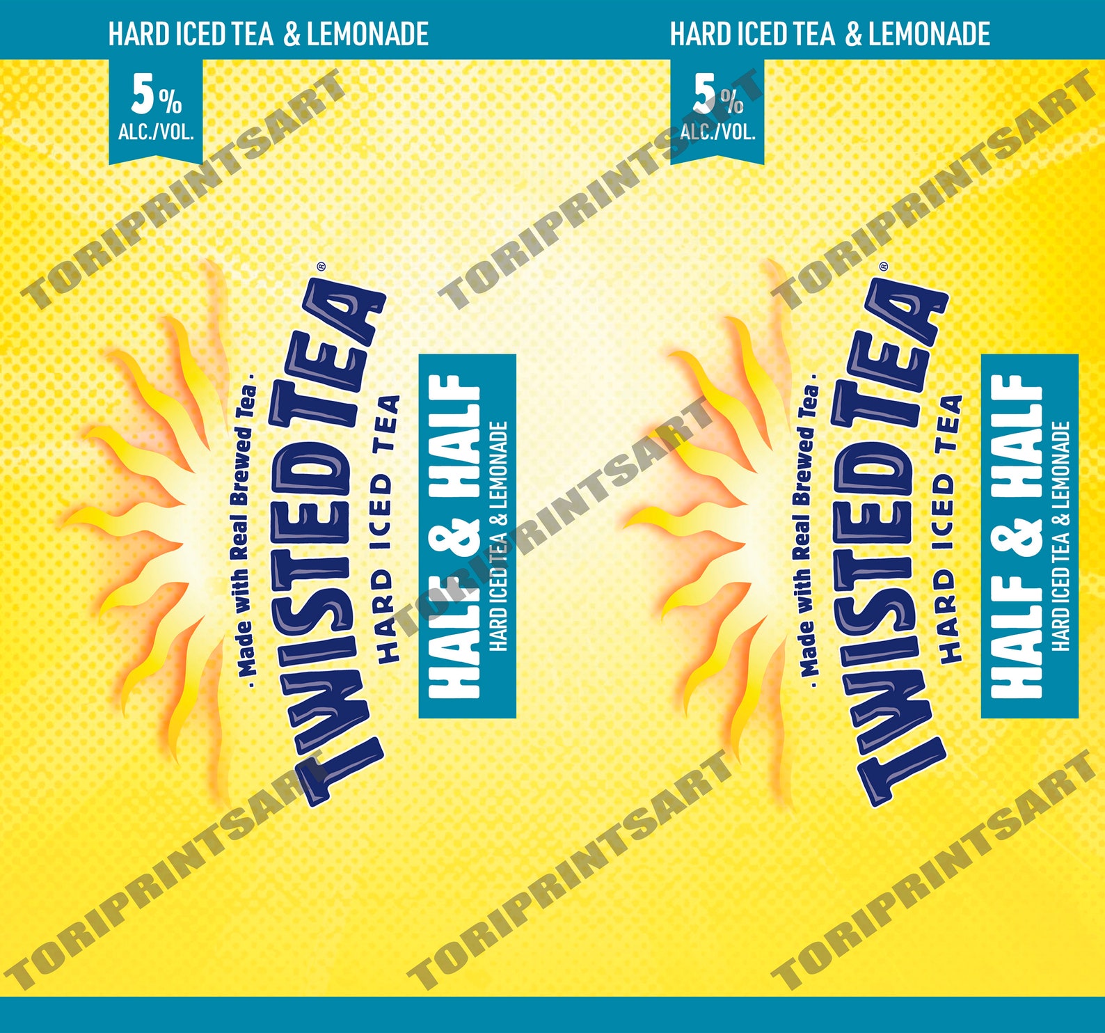 Twisted Tea Half Half Design Template 20oz 30oz Skinny Etsy