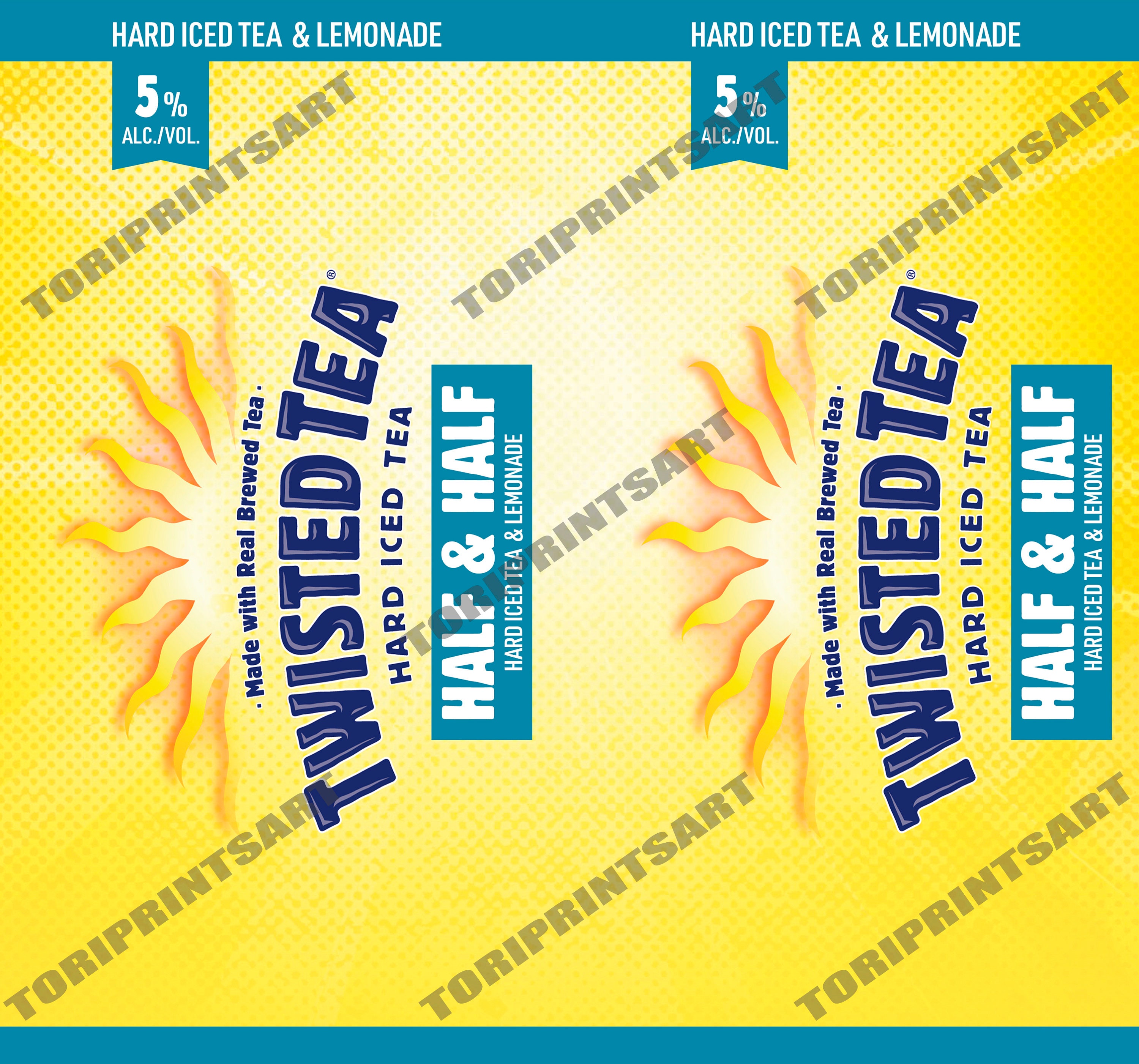 Twisted Tea Half Half Design Template 20oz 30oz Skinny Etsy
