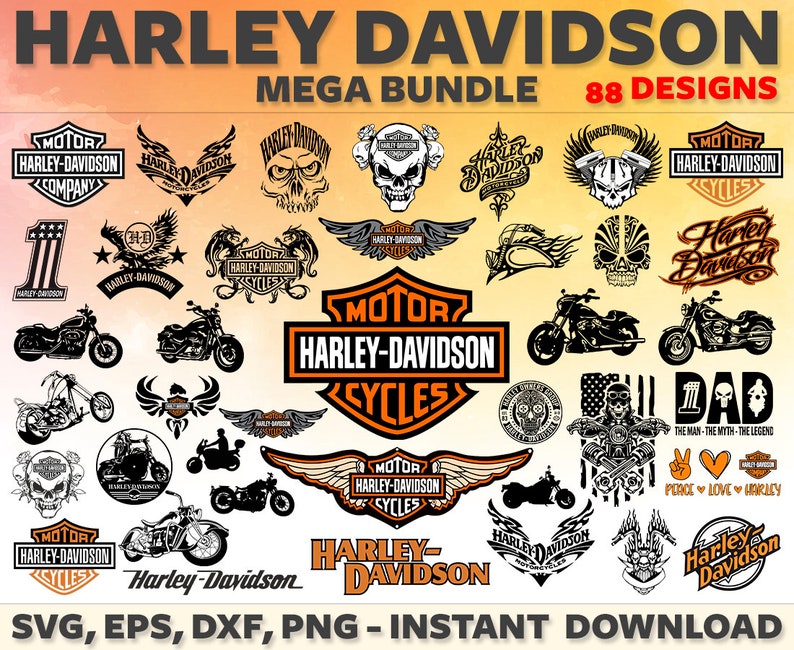 Download Harley Davidson SVG Bundle Harley Davidson Logo Biker Cut | Etsy