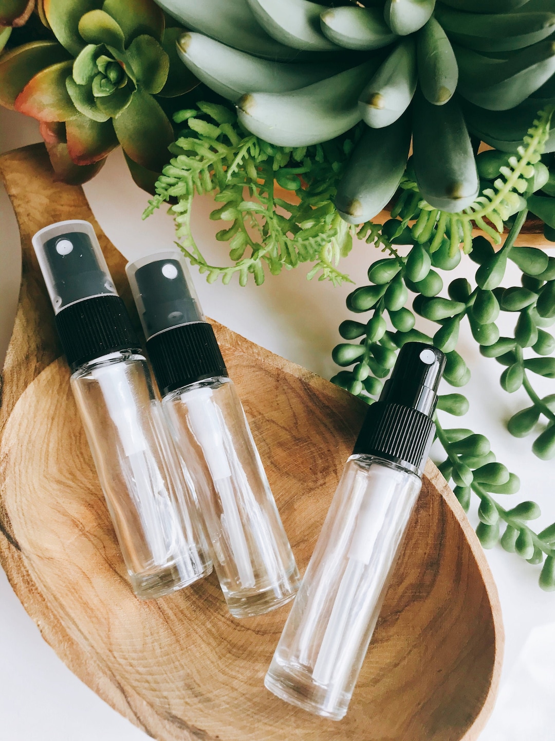 Small Mist Spray 10ml SMALL Clear Glass Vial | Black Misting Spray Top | Refillable ...