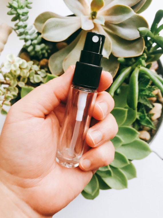 Buy 10ml SMALL Clear Glass Vial Black Misting Spray Top