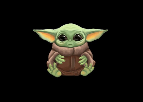 Baby Yoda Sitting Face Mask Etsy