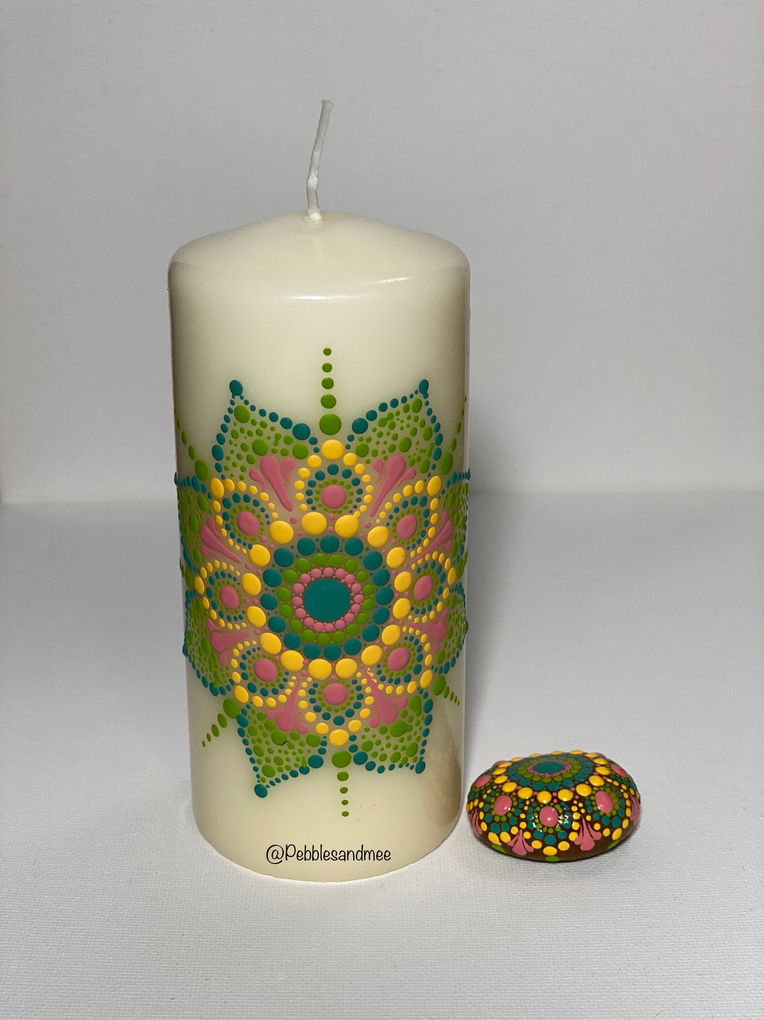 Hand Painted Heart Candle