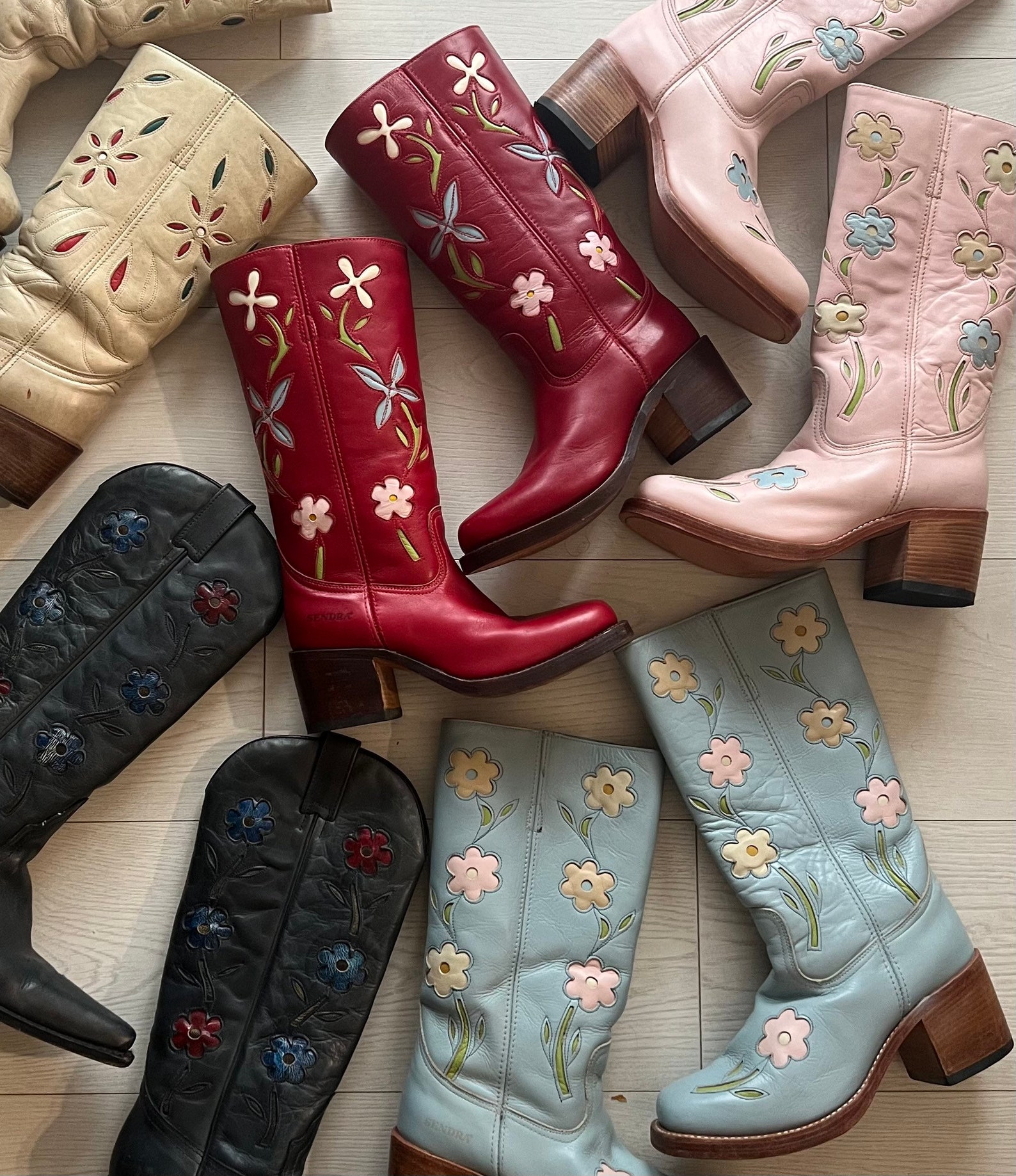 Sendra Flower Boots Etsy