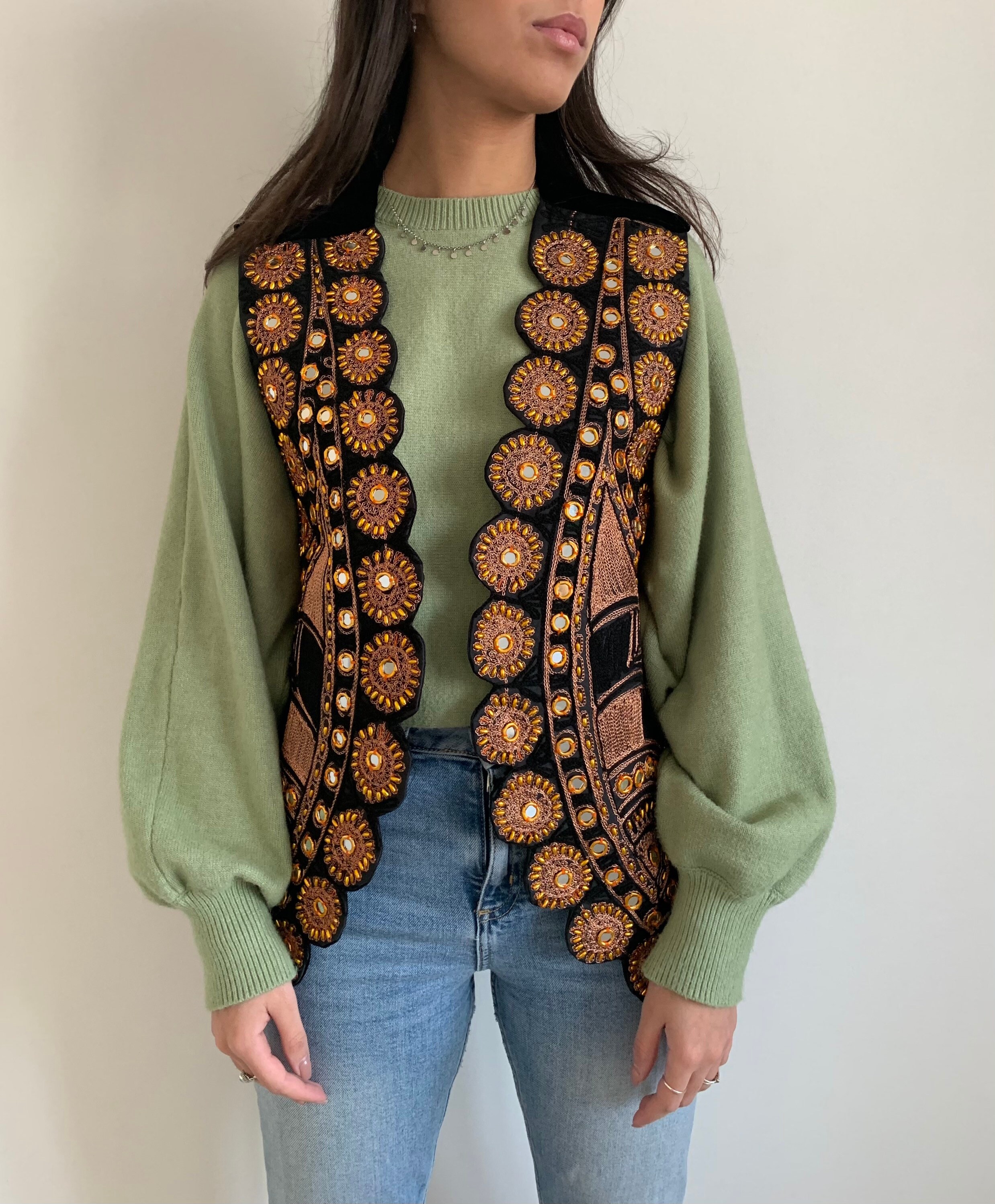Amazing vintage Afghan waistcoat Etsy